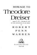 Couverture : Homage to Theodore Dreiser, August 27, 1871-December 28, 1945
