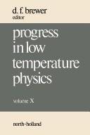 Couverture : Progress in Low Temperature Physics (Series in Physics)