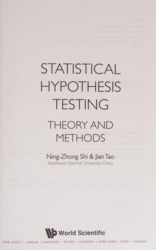 Couverture : Statistical hypothesis testing