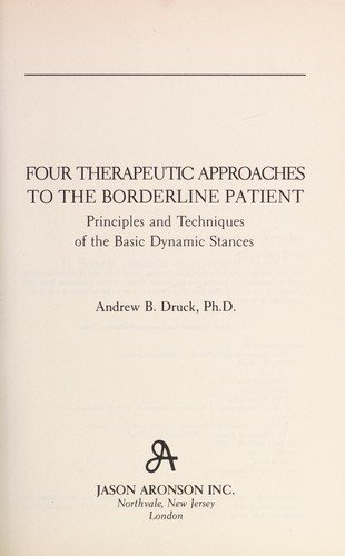 Couverture : Four therapeutic approaches to the borderline patient