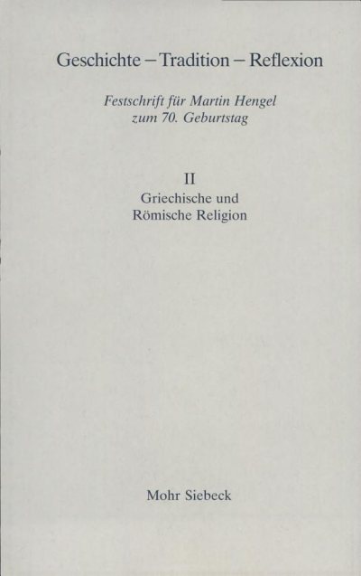 Couverture : Festschrift Fur Martin Hengel