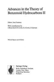 Couverture : Advances in the theory of benzenoid hydrocarbons II