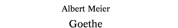 Couverture : Goethe