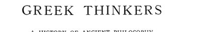 Couverture : Greek Thinkers
