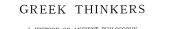 Couverture : Greek Thinkers