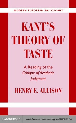 Couverture : Kant's theory of taste