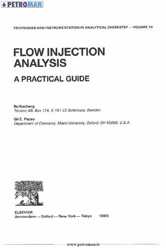 Couverture : Flow injection analysis