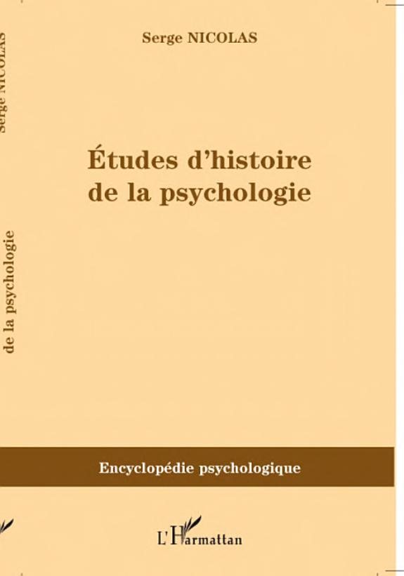 Couverture : Etudes d'histoire de la psychologie
