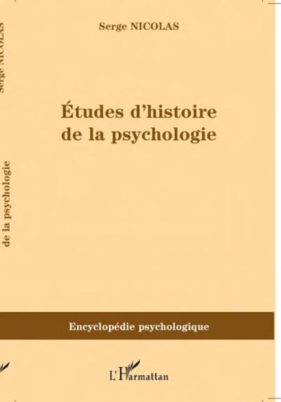 Couverture : Etudes d'histoire de la psychologie