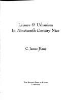Couverture : Leisure & urbanism in nineteenth-century Nice