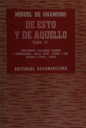 Couverture : De esto y de aquello.