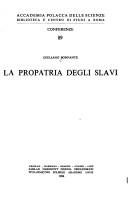 Couverture : La propatria degli slavi