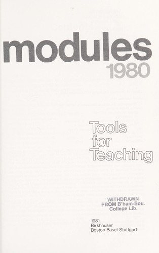 Couverture : UMAP modules, 1980