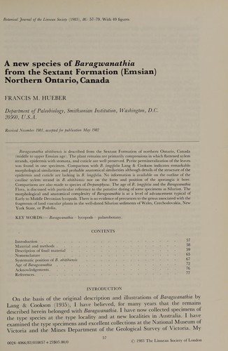 Couverture : Contributions to palaeobotany