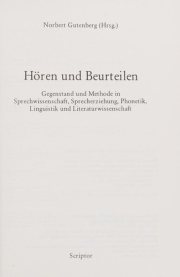 Couverture : Hören und Beurteilen