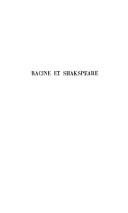 Couverture : Racine et Shakspeare