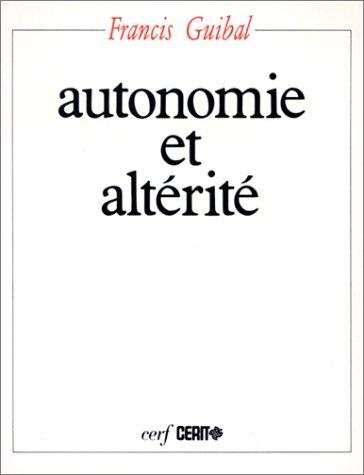 Couverture : Autonomie et altérité