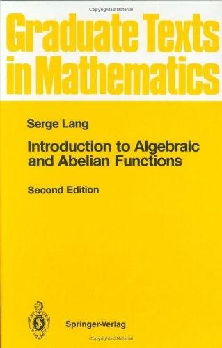 Couverture : Introduction to algebraic and abelian functions