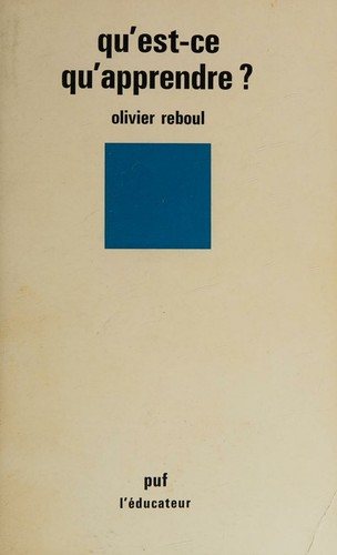 Couverture : Qu'est-ce qu'apprendre ?