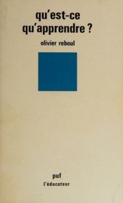 Couverture : Qu'est-ce qu'apprendre ?