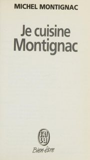 Couverture : Je cuisine Montignac