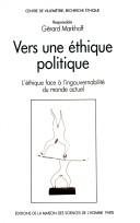 Couverture : Vers une éthique politique