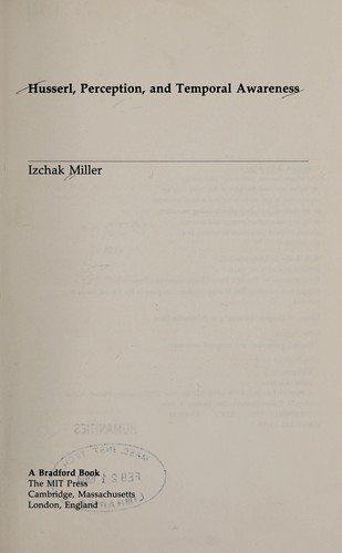 Couverture : Husserl, perception, and temporal awareness