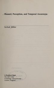 Couverture : Husserl, perception, and temporal awareness