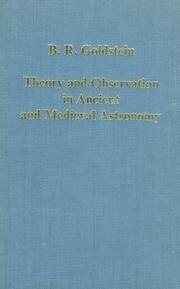 Couverture : Theory and observation in ancient and medieval astronomy
