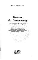 Couverture : Histoire du Luxembourg