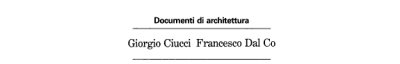 Couverture : Architettura italiana del'900
