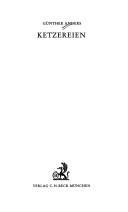 Couverture : Ketzereien