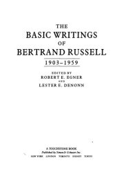 Couverture : The basic writings of Bertrand Russell, 1903-1959