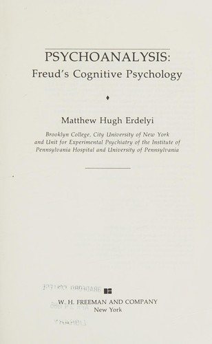 Couverture : Psychoanalysis