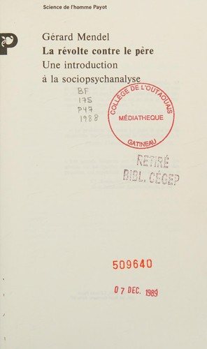 Couverture : La révolte contre le père