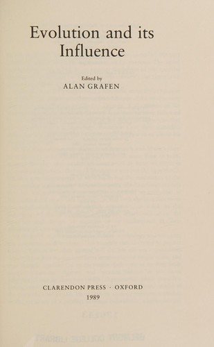 Couverture : Evolution and its influence