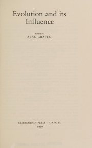 Couverture : Evolution and its influence