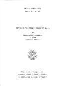 Couverture : Papers in Philippine linguistics.