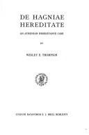 Couverture : De Hagniae hereditate