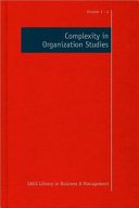 Couverture : Complexity in Organization Studies
