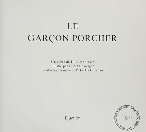 Couverture : Garcon porcher (Le) (DIVERS DUCULOT)