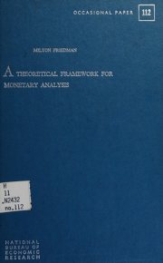 Couverture : A theoretical framework for monetary analysis.