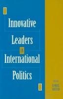 Couverture : Innovative leaders in international politics