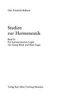 Couverture : Studien zur Hermeneutik