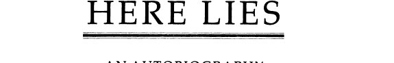 Couverture : Here lies