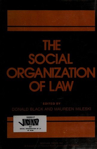 Couverture : The social organization of law.