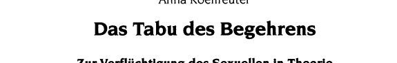 Couverture : Das Tabu des Begehrens