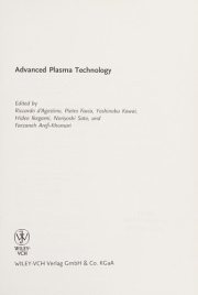 Couverture : Advanced plasma technology