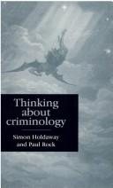 Couverture : Thinking about criminology