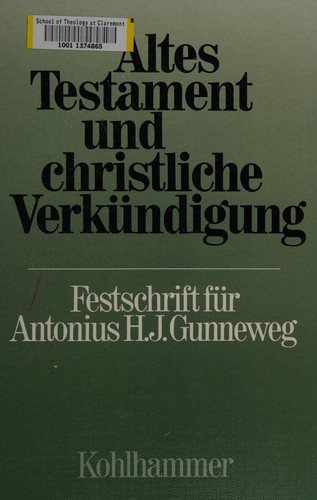 Couverture : Altes Testament und christliche Verkündigung